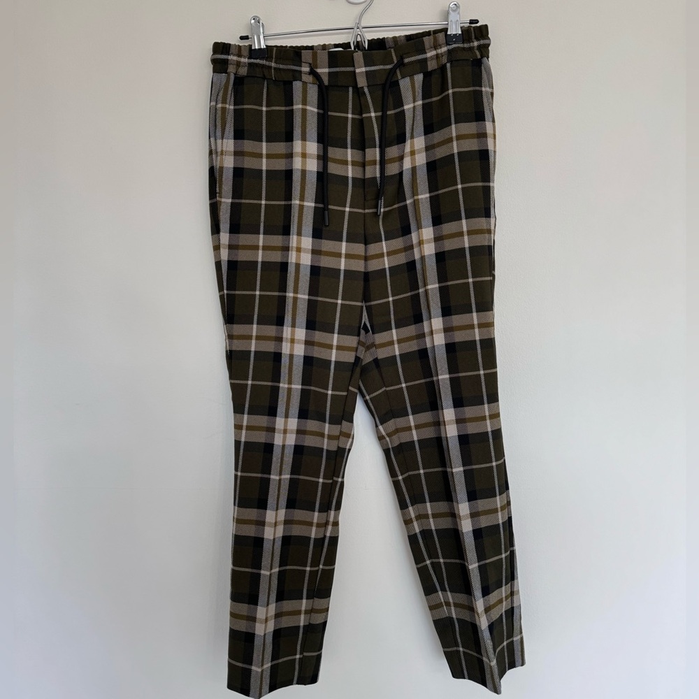 TOPMAN Men’s Plaid Pants Green Size 32 x 30